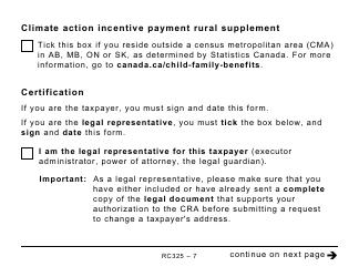 Form RC325 Address Change Request - Large Print - Canada, Page 7