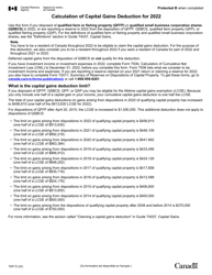 Form T657 Calculation of Capital Gains Deduction - Canada