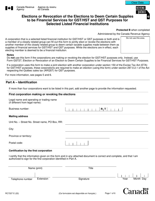 Form RC7227  Printable Pdf