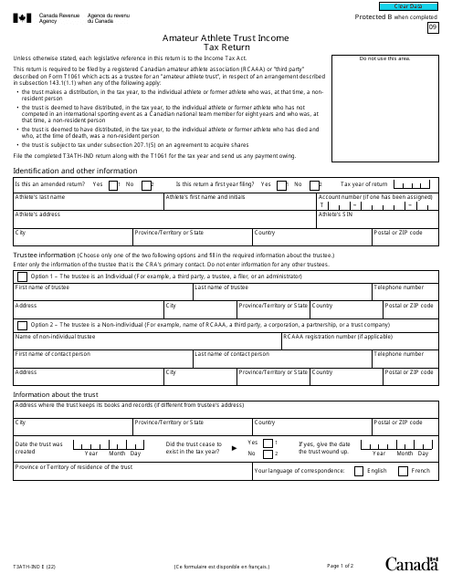 Form T3ATH-IND  Printable Pdf