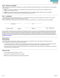 Form L100-2 Luxury Tax Exemption Certificate for Subject Vessels - Canada, Page 2