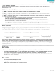 Form L100-3 Luxury Tax Exemption Certificate for Subject Aircraft - Canada, Page 2
