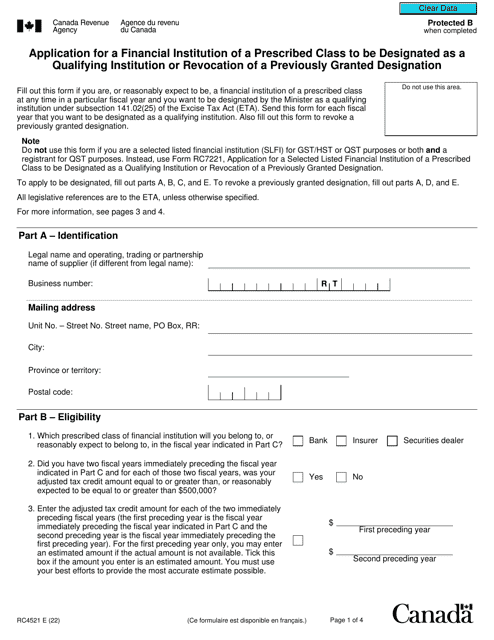 Form RC4521  Printable Pdf