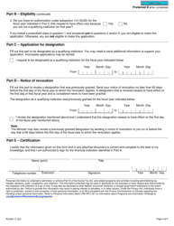 Form RC4521 Application for a Financial Institution of a Prescribed Class to Be Designated as a Qualifying Institution or Revocation of a Previously Granted Designation - Canada, Page 2