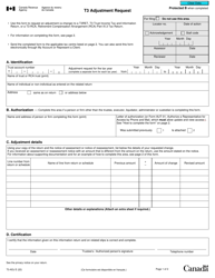 Form T1-ADJ - Fill Out, Sign Online and Download Fillable PDF, Canada ...