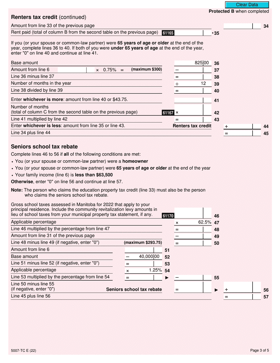 Form 5007-TC (MB479) Manitoba Credits - Canada, Page 3