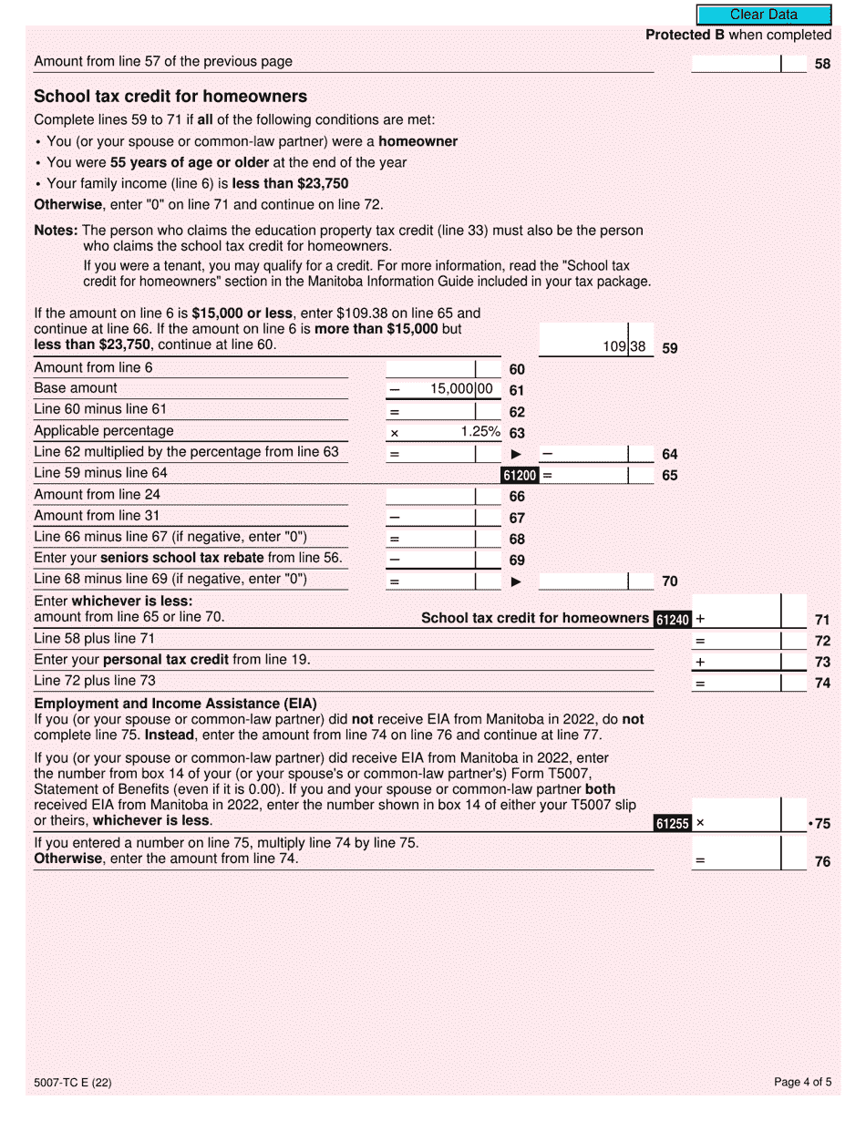 Form 5007-TC (MB479) Manitoba Credits - Canada, Page 4