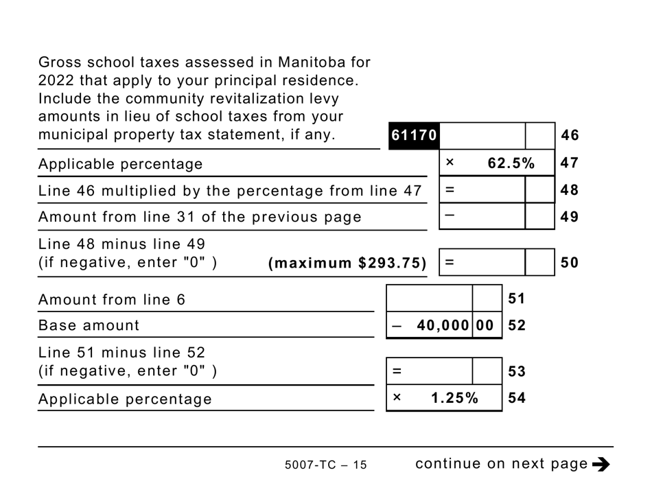 Form 5007-TC (MB479) Manitoba Credits (Large Print) - Canada, Page 15