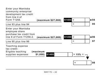 Form 5007-TC (MB479) Manitoba Credits (Large Print) - Canada, Page 22