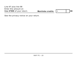 Form 5007-TC (MB479) Manitoba Credits (Large Print) - Canada, Page 23