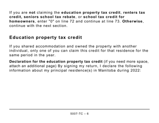 Form 5007-TC (MB479) Manitoba Credits (Large Print) - Canada, Page 6