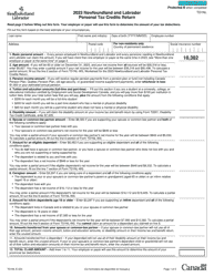 Form TD1NL Newfoundland and Labrador Personal Tax Credits Return - Canada