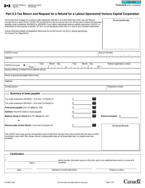 Form T2152A  Printable Pdf