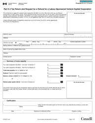 Form T2152A Part X.3 Tax Return and Request for a Refund for a Labour-Sponsored Venture Capital Corporation - Canada
