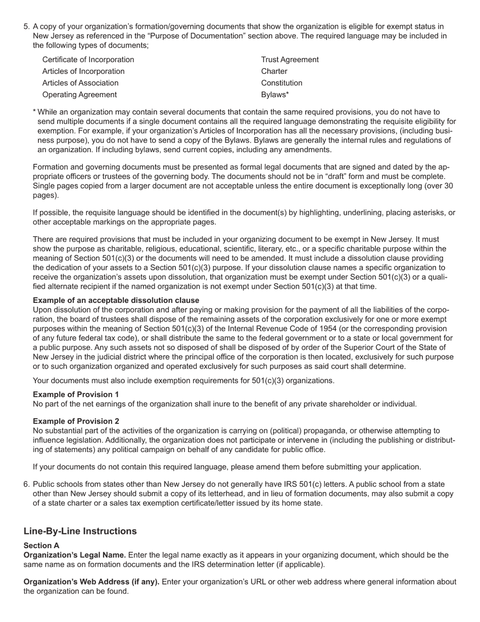 Form REG-1E Application for St-5 Exempt Organization Certificate for Nonprofit Exemption From Sales Tax - New Jersey, Page 4