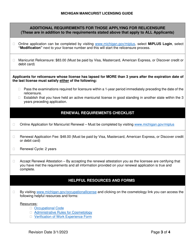 Manicurist Licensing Guide - Licensure Requirements Checklist - Michigan, Page 3