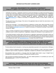 Electrologist Licensing Guide - Licensure Requirements Checklist - Michigan, Page 2
