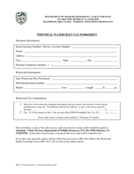 Document preview: Form BRT-013 Individual Watercraft Tax Worksheet - Virginia