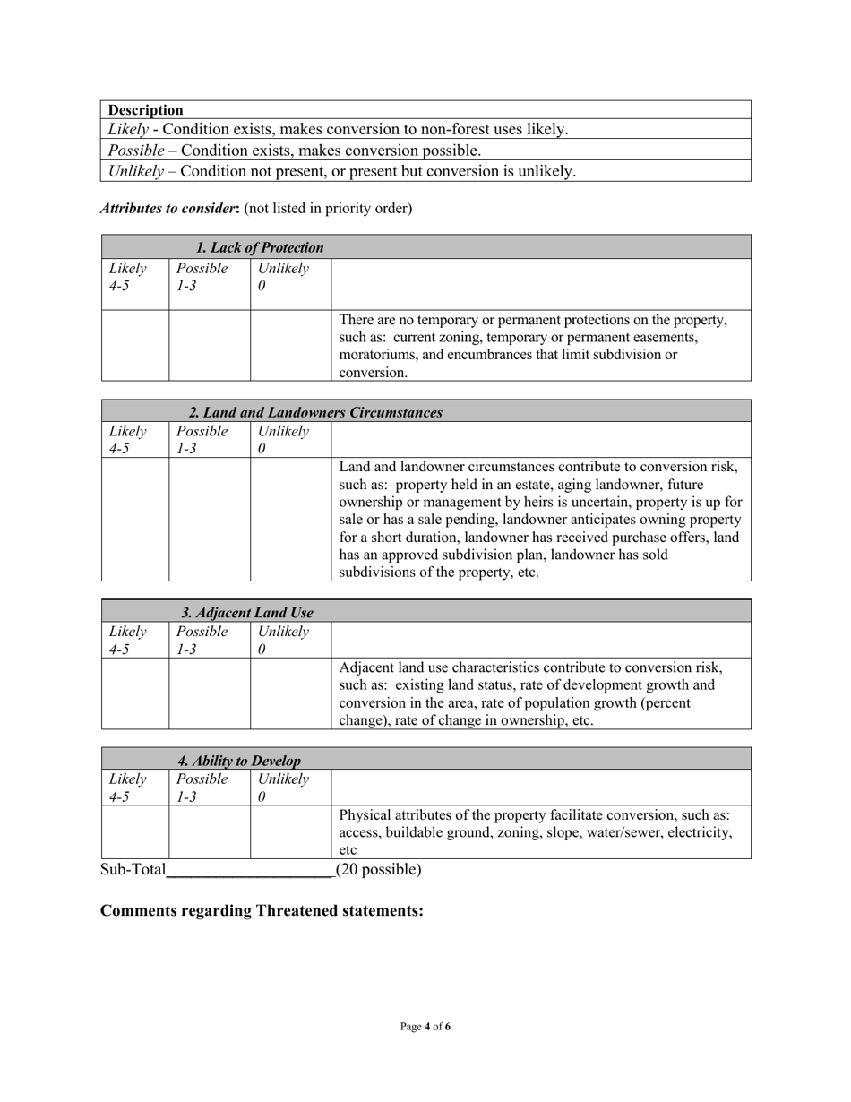 Washington Forest Legacy Program Scoring Guidance - Fill Out, Sign ...