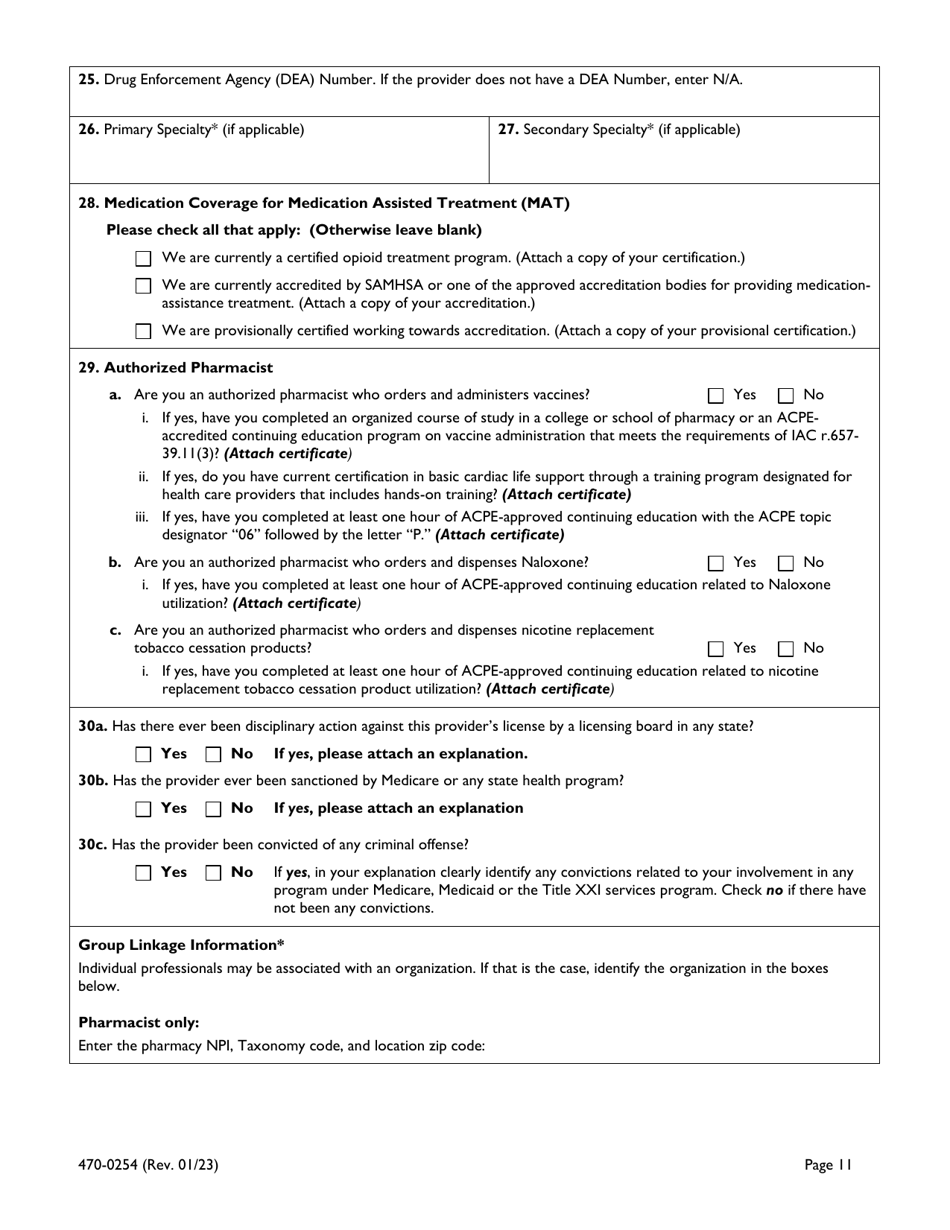 Form 470-0254 Iowa Medicaid Universal Provider Enrollment Application - Iowa, Page 11