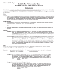 Form 511-TX Credit for Tax Paid to Another State - Oklahoma, Page 2