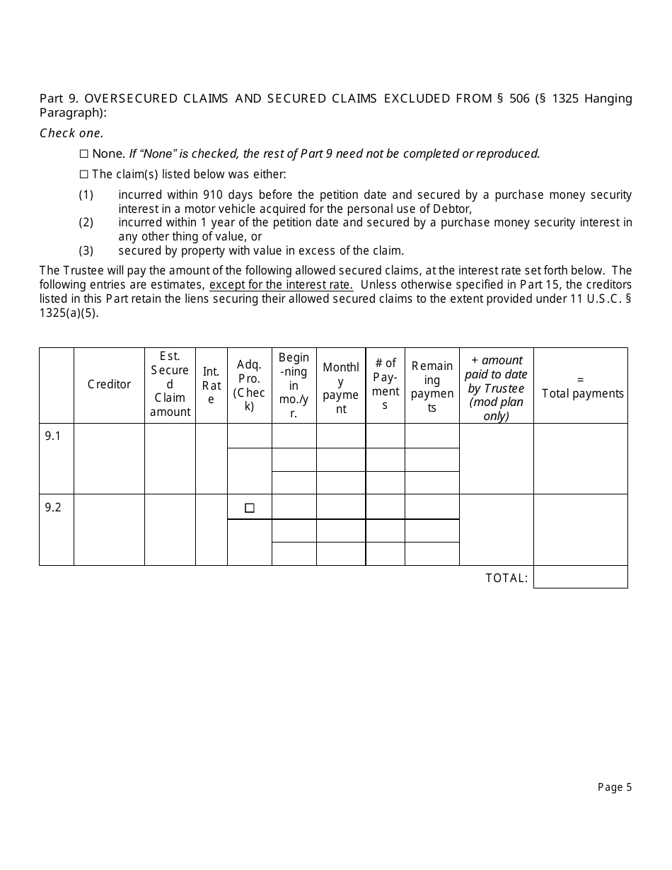 Chapter 13 Plan - North Dakota, Page 5