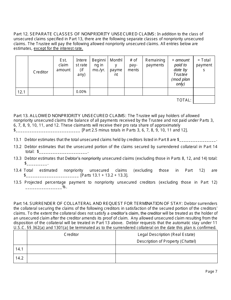 Chapter 13 Plan - North Dakota, Page 7