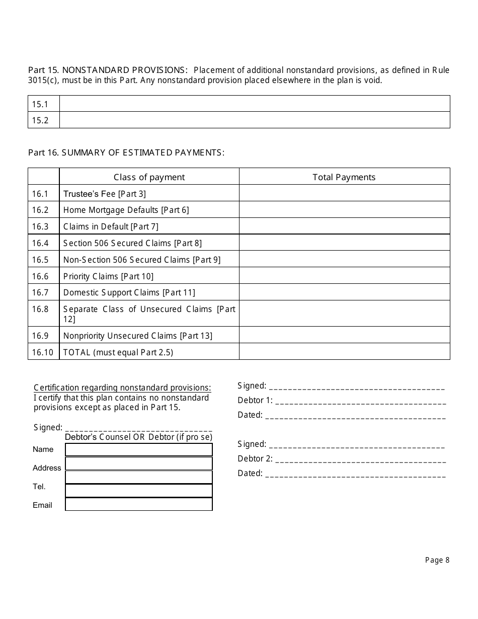 Chapter 13 Plan - North Dakota, Page 8