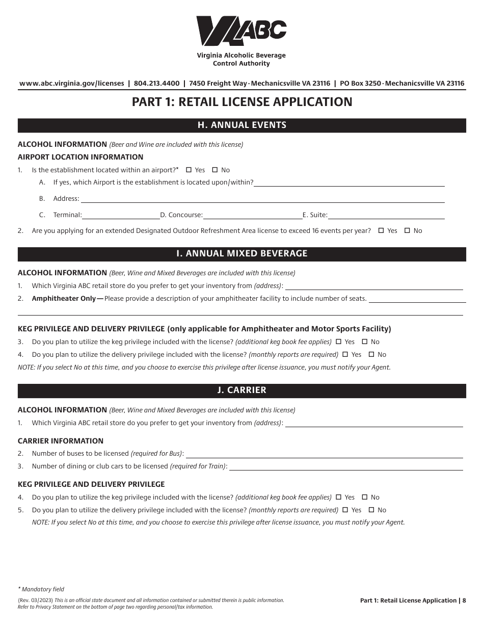 Retail License Application - Virginia, Page 8
