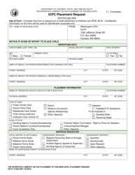 DCYF Form 15-092 Icpc Placement Request - Washington