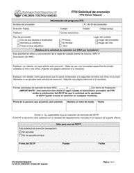 Document preview: DCYF Formulario 15-705 Ffn Solicitud De Exencion - Washington (Spanish)