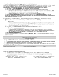 DNR Form 542-0405 Initial Notification/Notification of Compliance Status/Exemption Notification - Miscellaneous Surface Coating Area Source Rule - Iowa, Page 2