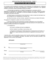 Application for Qualification - Maryland Theatrical Production Tax Credit - Maryland, Page 7