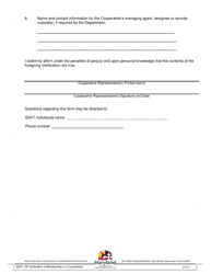 Form SDAT_RP Verification of Membership in a Cooperative Corporation - Maryland, Page 2