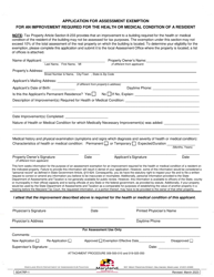 Document preview: Form SDATRP-1 Application for Assessment Exemption for an Improvement Required for the Health or Medical Condition of a Resident - Maryland
