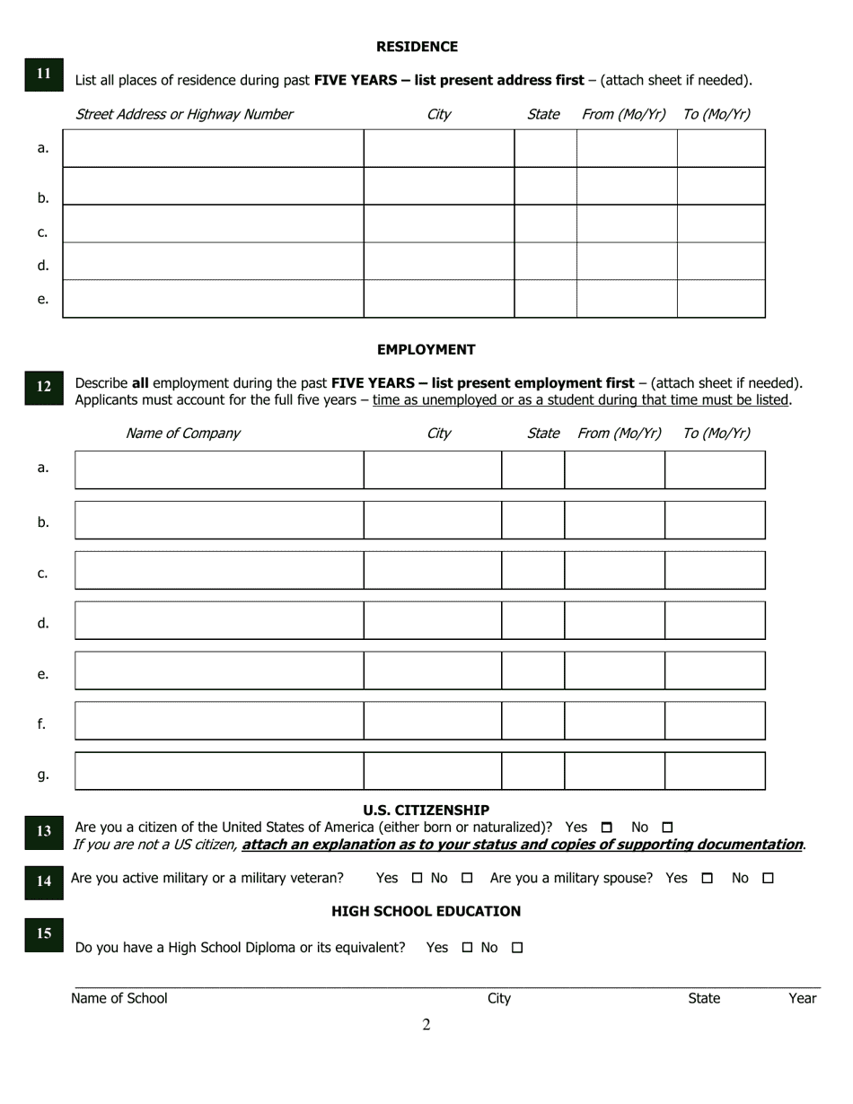 Application for Licensed Residential - North Carolina, Page 11