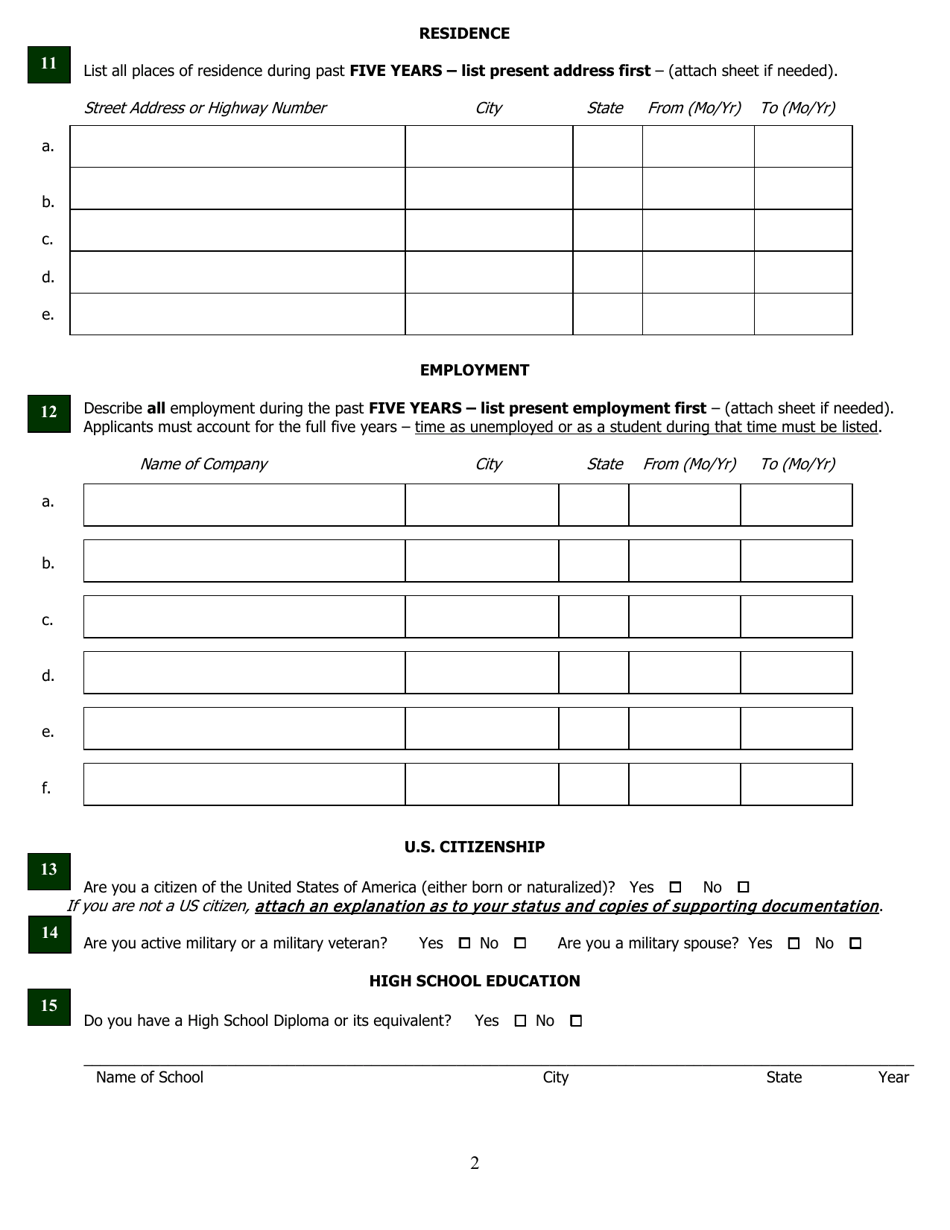 Application for Certified General Certification - North Carolina, Page 12