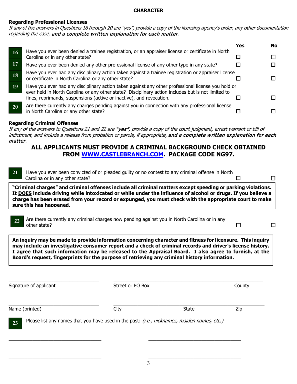 Application for Certified General Certification - North Carolina, Page 13