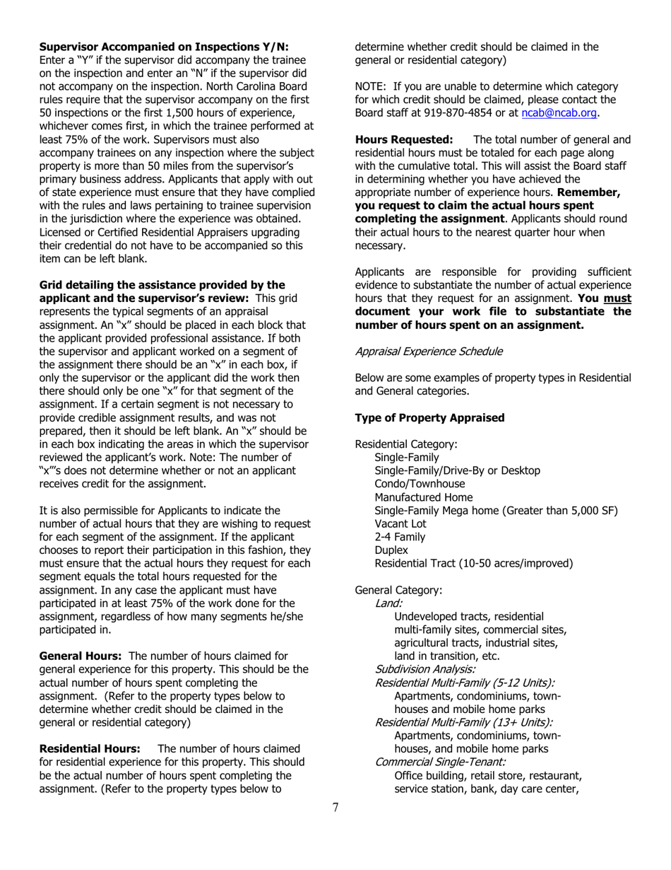 Application for Certified General Certification - North Carolina, Page 7