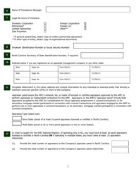 Application for Appraisal Management Company Registration - North Carolina, Page 2