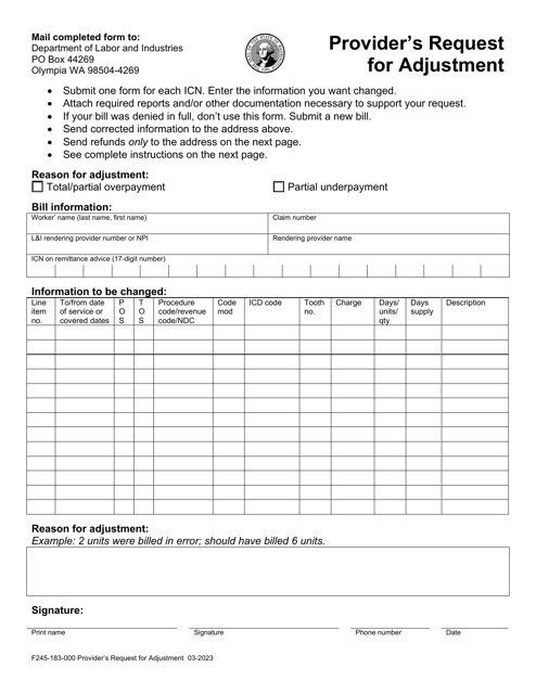 Form F245-183-000  Printable Pdf