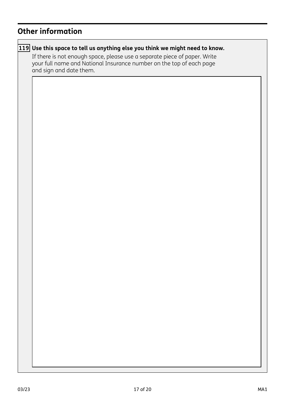 Form MA1 Maternity Allowance - United Kingdom, Page 17