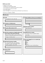 Form BSP1 Bereavement Support Payment Claim Form - United Kingdom, Page 2