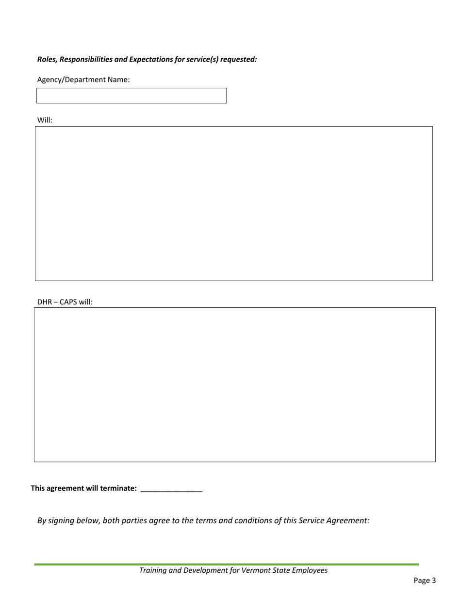 Training Services and / or Customized Facilitation Request Form - Vermont, Page 3