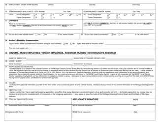 Form MGCB-RAL-4031 Occupational License Application - Michigan, Page 2