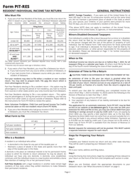 Instructions for Form PIT-RES Delaware Individual Resident Income Tax Return - Delaware, Page 2