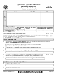 USCIS Form I-956F Application for Approval of an Investment in a Commercial Enterprise