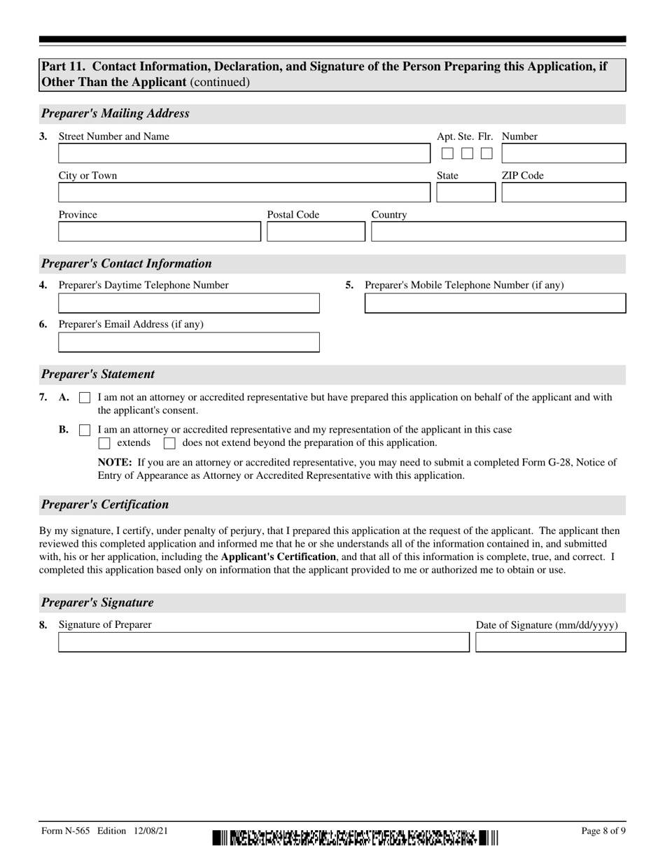 Uscis Form N 565 Fill Out Sign Online And Download Fillable Pdf Templateroller 2382