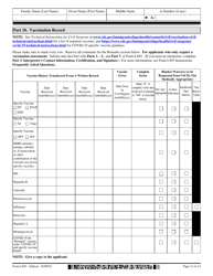 USCIS Form I-693 Report of Immigration Medical Examination and Vaccination Record, Page 12