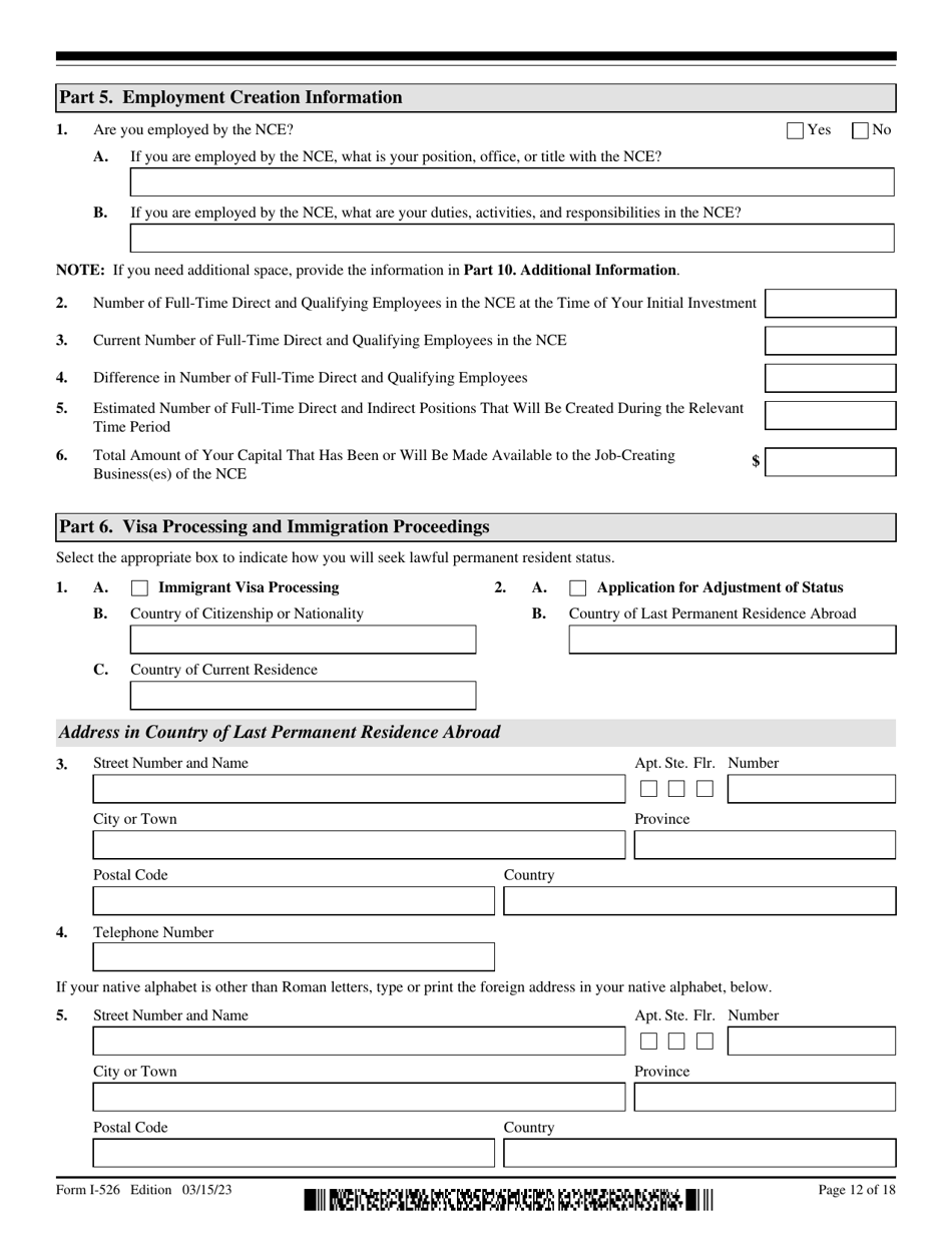 USCIS Form I-526 Immigrant Petition by Standalone Investor, Page 12